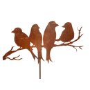 Vogelfamilie, Gartenstecker, ca. 50 x 15 cm, H ca. 145 cm