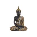 Boeddha deco figuur beeld zwart goud, ca. 27 cm