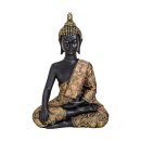 Bouddha noir/or, env. 21 cm - mains sur les genoux