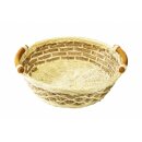 Dekorativ skål af rattan, rund, Ø ca. 27 cm