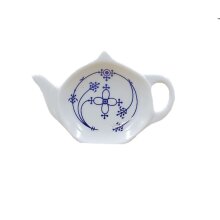 Teposeholder indisk blå, porcelæn, ca. 11 × 8,5 × 1,8 cm