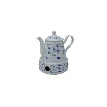 Teapot, teapot warmer set, Indian blue, approx. 0.4 l