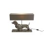 Table lamp dachshund Frank, silver, approx. 49 cm