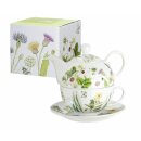 Porzellan Tee for one &quot;Wild Flowers&quot;, 3-teilig
