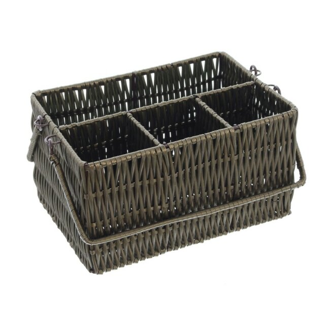 Cutlery basket "Outdoor", brown, plastic mesh 24 x 17 x 13 cm