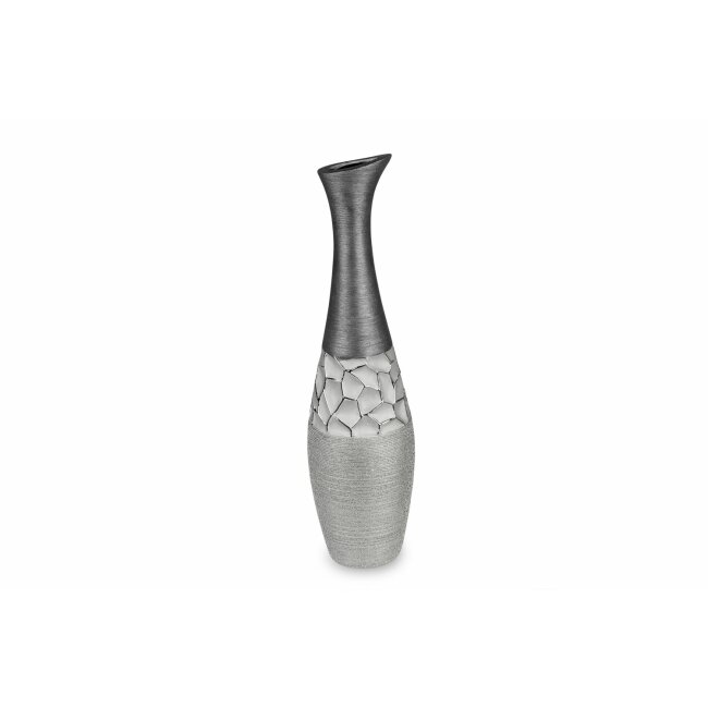 Vase bouteille gris argenté, env. 40 cm