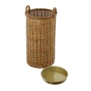 Umbrella stand solid willow natural lacquered with plastic insert