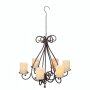 Lustre avec 6 assiettes, gris antique, env. 56 x 53 x 53 cm