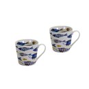 Mug Blue Fish, approx. 400 ml, set of 2