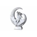 Sculpture "Couple" en céramique I blanc-argent I env. 40 cm