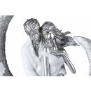 Sculpture "Couple" en céramique I blanc-argent I env. 40 cm