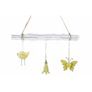 Bundle branches with 5 hooks I wood I white I about 50 cm