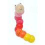 Articulated animal bending worm pink-red-yellow