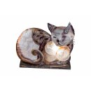 Muschel-Lampe Katze liegend, ca. 26 cm