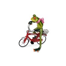 Frog on bicycle, approx. 16 x 17 cm, red A