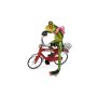 Frog on bicycle, approx. 16 x 17 cm, red A
