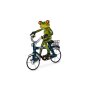 Frog on bicycle, approx. 16 x 17 cm, blue B