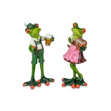 Froschpaar in Tracht, 2er Set, ca. 17 cm