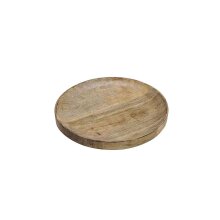 Decorative bowl Decorative round plate made of mango wood, approx. Ø 30 x 4 cm