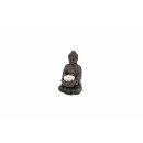 Boeddha met theelichthouder bruin, ca. 9 x 8 x 14 cm