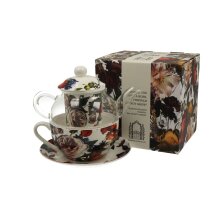 Tasse mit Glaskrug "White Roses"