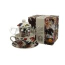 Tasse mit Glaskrug "White Roses"