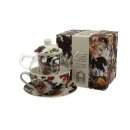 Tasse mit Glaskrug "White Roses"