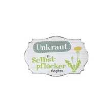 Metalskilt "Ukrudt", ca. 30 x 19 cm