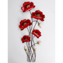Branche murale "Coquelicot rouge", env. 66 cm