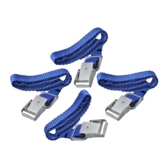 Fastening straps tension strap for bike carrier blue set of 4 40 cm metal buckles