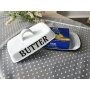 Butterdose aus Emaille, ca. 8 x 21 x 13 cm