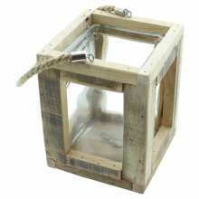 Holzlaterne "Shabby", ca. 13 x 13 x 17 cm