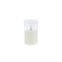 LED candle in glass, white, approx. Ø 7.5 x 15 cm