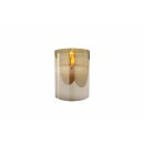LED Kerze im Glas, gold, ca. &Oslash; 7,5 x 10 cm
