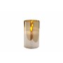 LED Kerze im Glas, gold, ca. Ø 7,5 x 12,5 cm