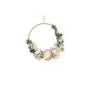 Dekoring mit Blumen, Goldring Hoop, rose, ca. 36 cm