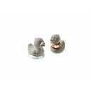 Set of 2 duck cement with floating ring, gray, approx. 9...