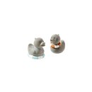 Niedliche Zemententen mit Schwimmring, grau, ca. 9 x 6,5...