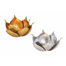 Windlicht Lotus aus Metall, ca. 20 x 12 x 20 cm