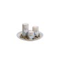 Tealight holder set of 3 with decorative stones, approx. 24 x 12 x 24 cm