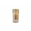LED Kerze im Glas, gold, ca. &Oslash; 7,5 x 15 cm