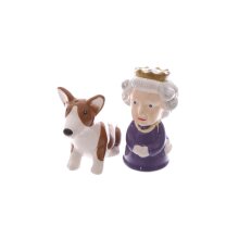 Queen & Corgi" peper- en zoutstel