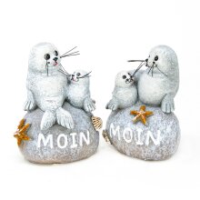 Sæt med 2 segl på sten Moin, ca. 7 x 4 x 9 cm