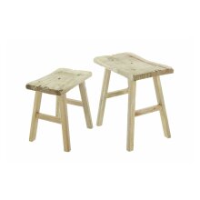 Tabouret en bois "Rustique", lot de 2