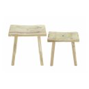 Tabouret en bois "Rustique", lot de 2