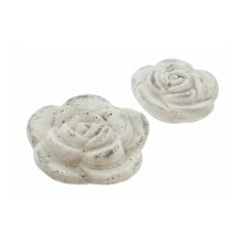 Cementblomst "Rose", sæt med 2, Ø ca. 15 og 19 cm