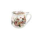 Becher mit Sieb "Vintage Flowers White-Ei", ca....