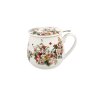 Mug with strainer "Vintage Flowers White-Egg", approx. 430 ml