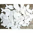 Fishes wood 60 pcs, approx. 3 x 6 cm for scattering, white