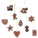 Kerstboomdecoraties Terracotta Peperkoek Set van 10